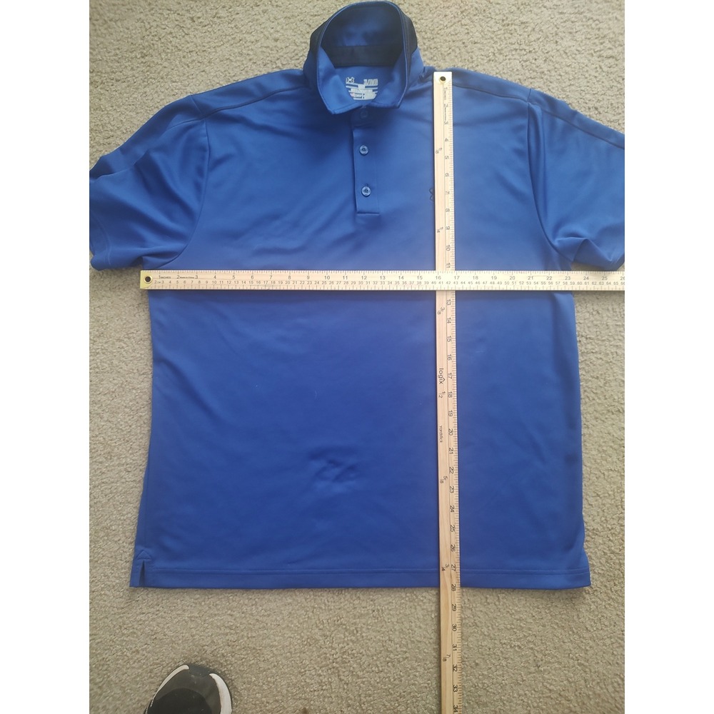 Under Armour‎ HeatGear Loose Fit Polo Shirt Men's XL Blue Golf Athletic